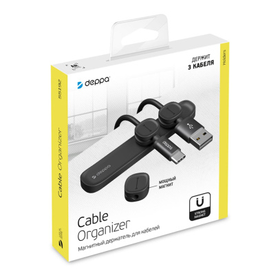 Держатель для кабелей Deppa Mage Cable, магнитный (55192) Черный