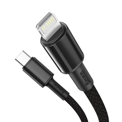 Кабель Baseus High Density Braided Fast Charging Data Cable Type-C – Lightning PD 20W, 1 м (CATLGD-01) Черный