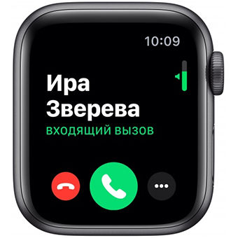 Apple Watch Series 5, 40 мм, корпус из алюминия цвета «серый космос», спортивный ремешок черного цвета
