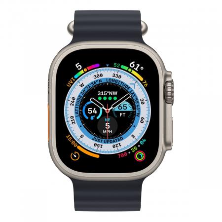 Apple Watch Ultra, 49 мм корпус из титана цвета «Natural», ремешок Ocean Band цвета «Midnight»