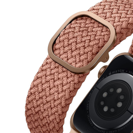 Ремешок для Apple Watch 41/40/38 мм UNIQ ASPEN Design strap Braided Citrus Pink, розовый