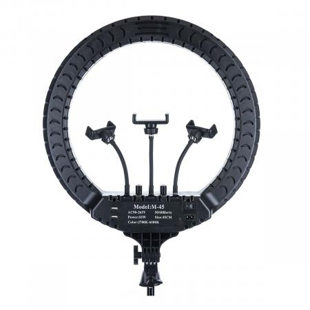 Кольцевая лампа 45 см с пультом д/у, тремя держателями телефона (RL-18)