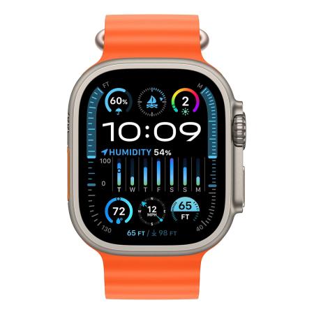 Apple Watch Ultra 2 (2023), 49 мм корпус из титана цвета «Natural», ремешок Ocean Band цвета «Orange»