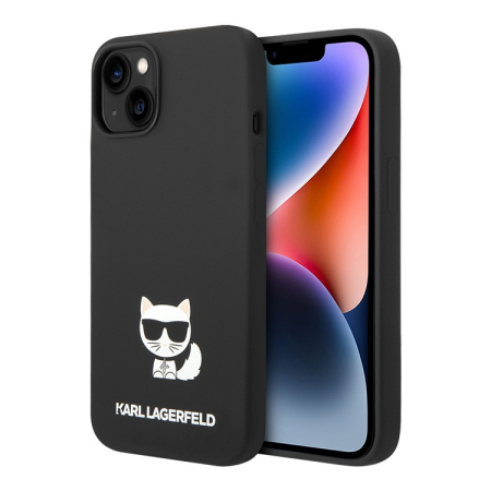 Чехол Karl Lagerfeld для iPhone 14 Silicone Black Case Black Camera Outline Choupette Body Logo (KLHCP14SSLCTBK) Черный