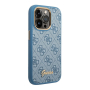 Чехол Guess для iPhone 14 Pro Max CG Mobile PU 4G Script metal logo Hard (GUHCP14XHG4SHB) Синий