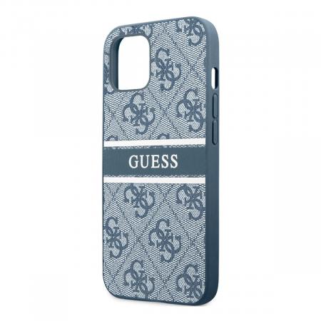Чехол Guess для iPhone 13 PU 4G Stripe printed logo Hard (GUHCP13M4GDBL) Синий