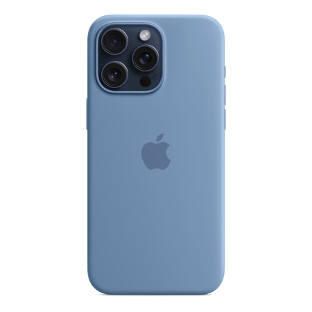Чехол Silicone Case для Apple iPhone 15 Pro Max с MagSafe Winter Blue, голубой
