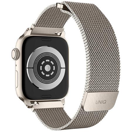 Ремешок UNIQ для Apple Watch 45/44/42 мм Dante Strap Mesh Steel (45MM-DANSLGT) Starlight