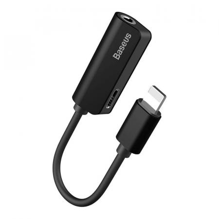 Переходник Baseus 2в1 Lightning / AUX+Lighting (CALL32-01) Черный