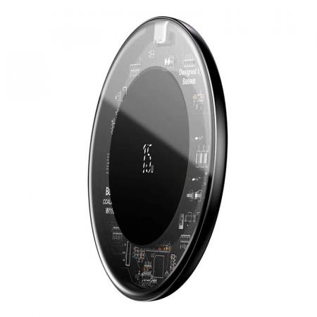 Беспроводное зарядное устройство Baseus Simple Wireless Charger 15W Type-C BSWC-P10CX (WXJK-BA02) Black, черный/прозрачный