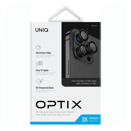 Стекло на камеру для iPhone 14 Pro/14 Pro Max UNIQ OPTIX Camera Lens protector Aluminium (IP6.1P-6.7PM-LENSBLK) Black