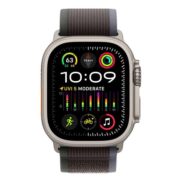 Apple Watch Ultra 2 (2023), 49 мм корпус из титана цвета «Natural», ремешок Trail Loop размера S/M цвета «Blue/Black»