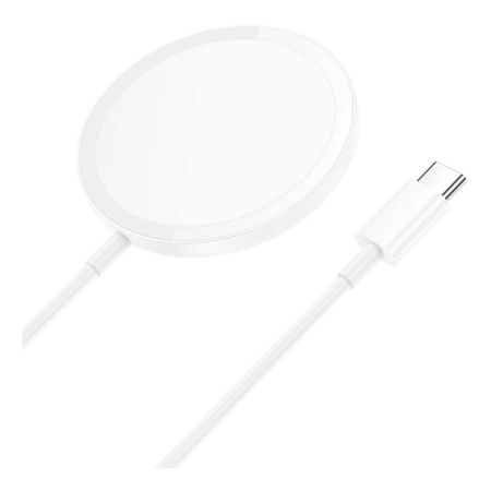 Беспроводное зарядное устройство hoco. Magnetic Wireless Fast Charger 15W (CW52 Enjoy) White, белый