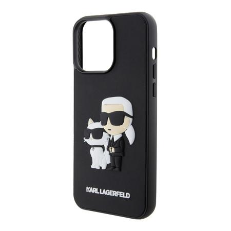 Чехол Karl Lagerfeld для iPhone 15 Pro 3D Rubber Karl & Choupette Hard (KLHCP15L3DRKCNK) Черный