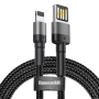 Кабель Baseus Cafule Cable USB For iP special edition 2,4A, 1 м (CALKLF-GG1) Grey/Black
