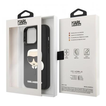 Чехол Karl Lagerfeld для iPhone 14 Pro 3D Rubber Karl's head Hard (KLHCP14LKH3DBK) Черный
