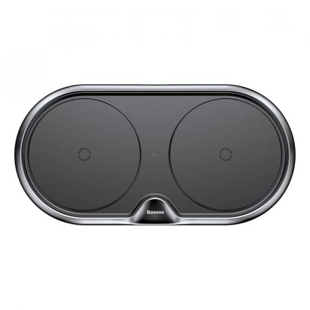 Беспроводное зарядное устройство Baseus 2в1 Metal Dual Wireless Charger (WXXHJ-A01) Black, черный