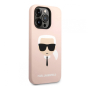 Чехол Karl Lagerfeld для iPhone 14 Pro Max с MagSafe Liquid silicone Karl's head Hard (KLHMP14XSLKHLP) Розовый