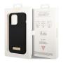 Чехол Guess для iPhone 14 Pro Max с Magsafe CG Mobile Liquid silicone Plate metal logo Hard (GUHMP14XSBPLK) Черный