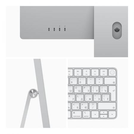 Apple iMac 24" (M1 8C CPU, 8C GPU, 2021) Retina 4,5K, 8/256Gb SSD (MGPC3) Silver, серебристый