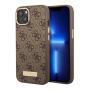 Чехол Guess для iPhone 13 с Magsafe PU 4G Plate metal logo Hard (GUHMP13MU4GPRW) Коричневый