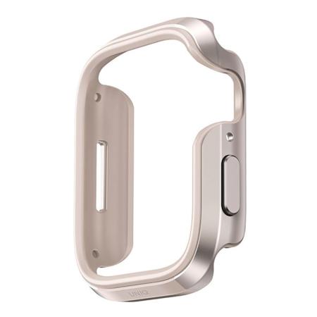Чехол бампер для Apple Watch 7, 8 41 мм UNIQ Valencia Anodised Aluminium Bumper (41MM-VALSLGT) Золотой