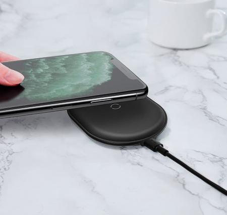 Беспроводное зарядное устройство Baseus Cobble Wireless Quick Charger 15W (WXYS-01) Black, черный