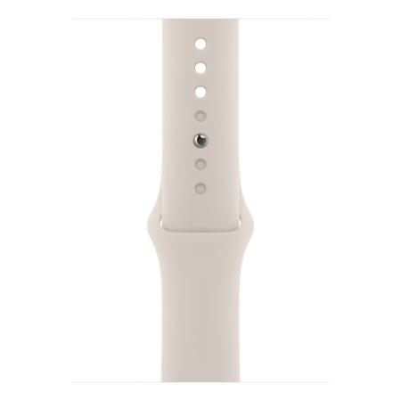 Apple Watch Series 9, 45 мм корпус из алюминия цвета «Starlight», ремешок Sport Band размера S/M цвета «Starlight»