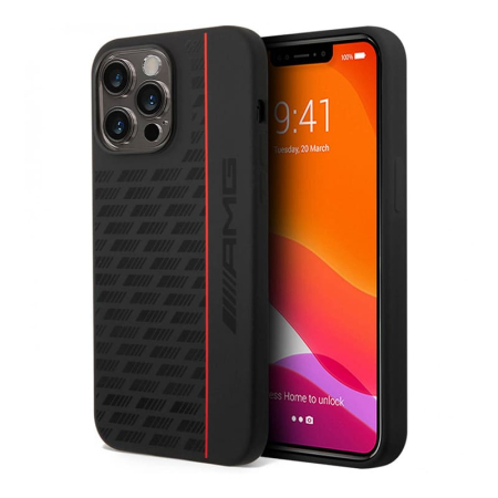 Чехол AMG для iPhone 14 Pro Max Liquid silicone Carbon pattern Hard (AMHCP14X2SPCK) Черный