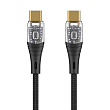 Дата-кабель Deppa Crystal USB-C - USB-C, 60W, 1 м (72502) Черный