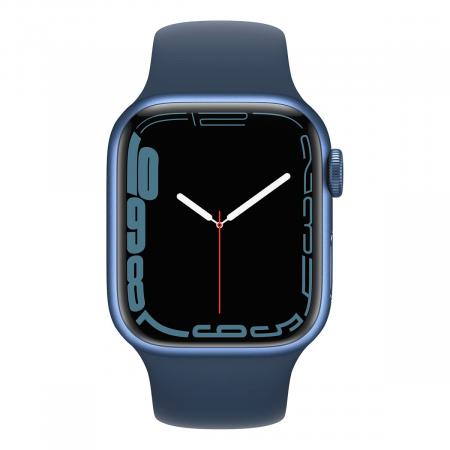 Apple Watch Series 7, 41 мм корпус из алюминия синего цвета,  спортивный ремешок «синий омут»