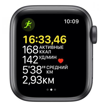 Apple Watch SE (2020), 40 мм корпус из алюминия цвета «серый космос» спортивный ремешок цвета «Midnight»