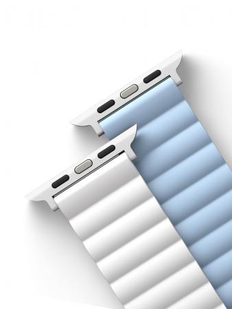 Ремешок UNIQ для Apple Watch 42/44/45/49 мм Revix reversible Magnetic (45MM-REVWHTBLU) Белый/Арктический синий