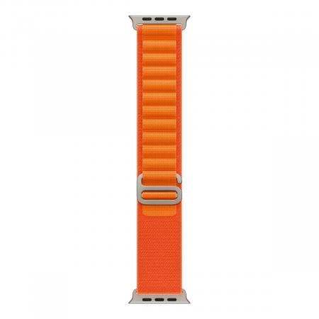 Apple Watch Ultra, 49 мм корпус из титана цвета «Natural», ремешок Alpine Loop размера S цвета «Orange»
