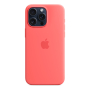 Чехол Silicone Case для Apple iPhone 15 Pro Max с MagSafe Guava, розовый