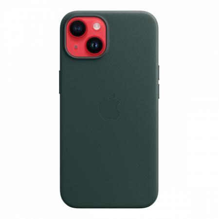 Чехол Leather Case MagSafe для Apple iPhone 14 «Forest Green» Зеленый