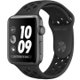 Apple Watch Nike+ Series 3 42 мм, корпус из алюминия цвета «серый космос», спортивный ремешок Nike цвета «антрацитовый/чёрный»