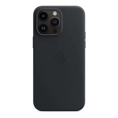 Чехол Leather Case MagSafe для Apple iPhone 14 Pro Max «Midnight» Черный