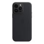 Чехол Leather Case MagSafe для Apple iPhone 14 Pro Max «Midnight» Черный