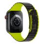 Магнитный силиконовый ремешок для часов iWatch на 42/44/45/49 мм WiWU Smart Magnetic Silicone (Wi-WB010) Black+Green