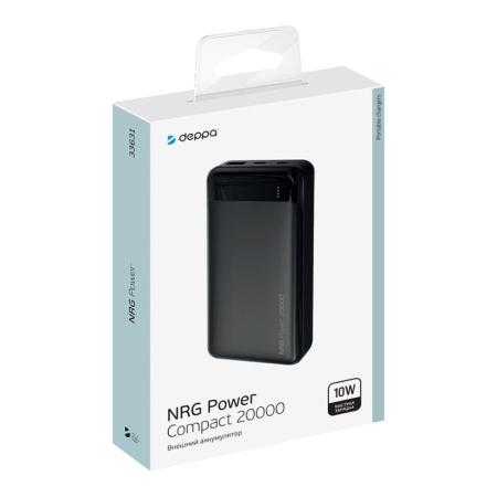 Внешний аккумулятор Deppa 20000mAh NRG Power 2A (33631) Чёрный