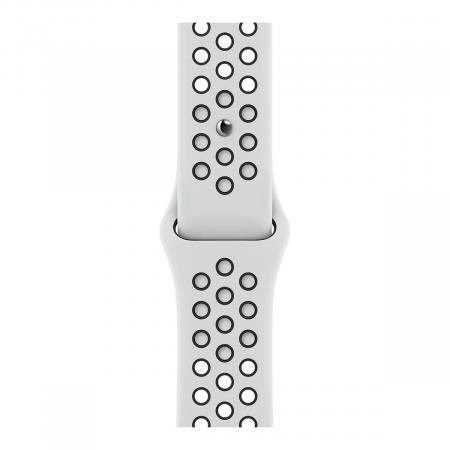 Apple Watch Nike Series 7, 41 мм корпус из алюминия цвета «сияющая звезда», спортивный ремешок Nike цвета «чистая платина/чёрный»