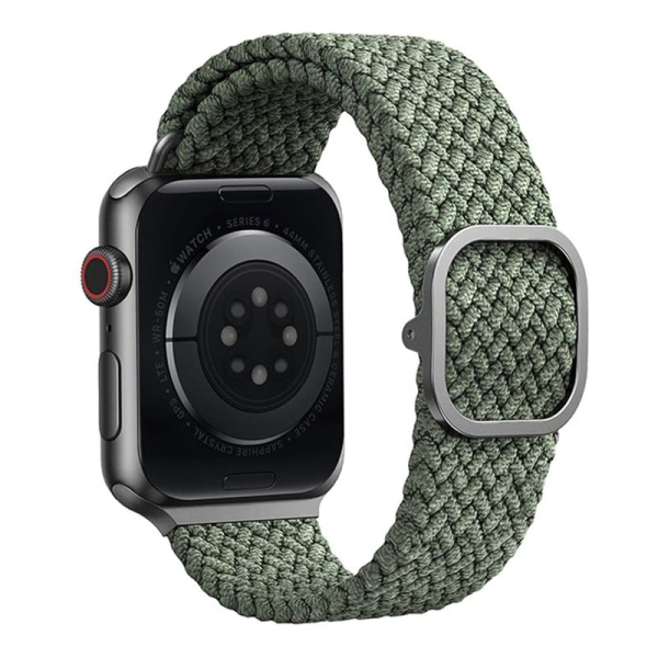 Ремешок для Apple Watch 41/40/38 мм UNIQ ASPEN Strap Braided Green, зеленый