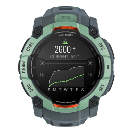 Часы Garmin INSTINCT 3 AMOLED 50мм Neo Tropic, зеленый с серым ремешком