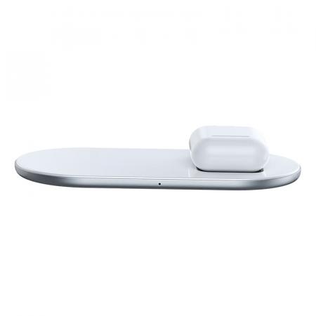Беспроводное зарядное устройство Baseus 2в1 Simple Wireless Charger (BS-W508 WXJK-C02) White, белый