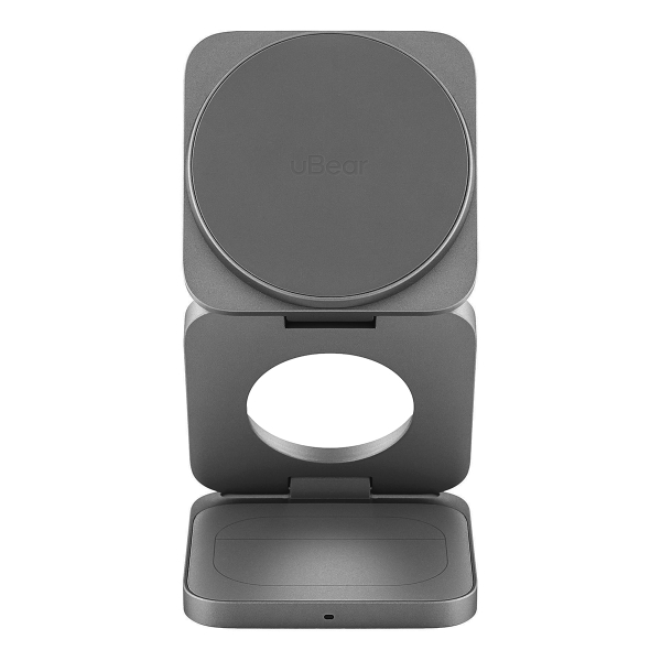 Беспроводное зарядное устройство uBear Balance Slim 3в1 Qi2.2 Серый