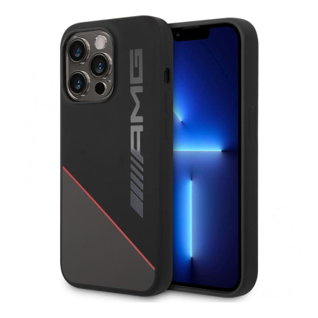 Чехол AMG для iPhone 14 Pro Max c MagSafe CG Mobile Liquid silicone Two tones Red line Hard (AMHMP14XRGDBK) Черный
