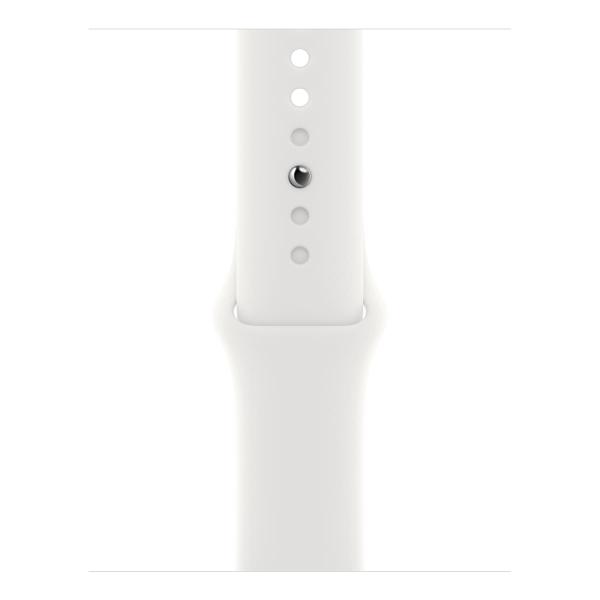 Apple Watch Series 8, 41 мм корпус из алюминия цвета «Silver», ремешок Sport Band размера S/M цвета «White»