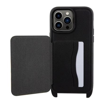 Чехол Karl Lagerfeld для iPhone 14 Pro Crossbody Saffiano Cradslot Hard (KLHCP14LSAIPCK) Черный