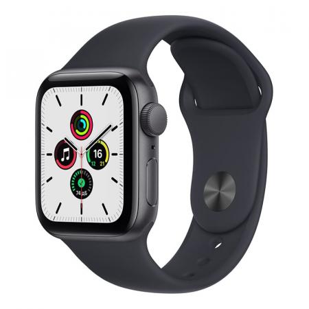 Apple Watch SE (2020), 40 мм корпус из алюминия цвета «серый космос» спортивный ремешок цвета «Midnight»